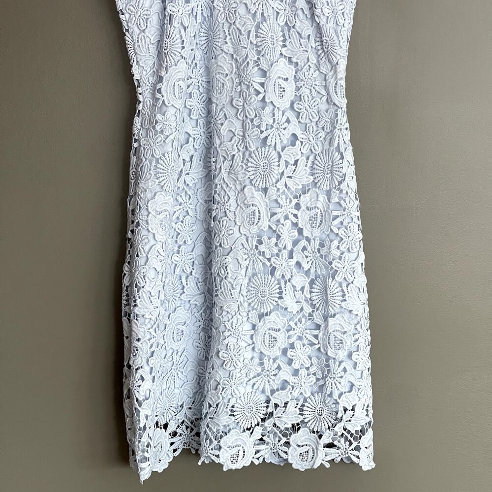 Lulu's Love Poem Light Blue Lace Mini Dress Size Small Halter Crochet Cocktail‎ - Picture 11 of 16